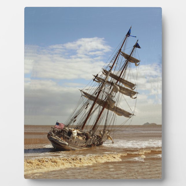 SAILING SHIP ON THE BEACH PLAQUE (Front)