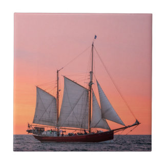 Sailing ship on the Hanse Sail in Rostock Tile