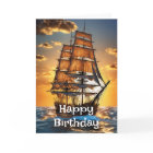Sailing Ship on the Ocean at Dawn Happy Birthday
