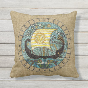 Sailing Ship Outdoor Pillow - 16" square