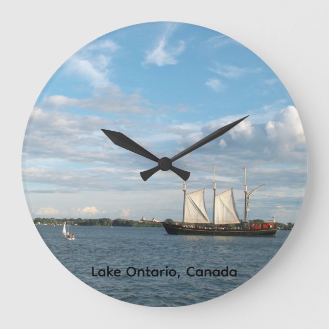 Sailing Ship Round Wall Clock (Front)