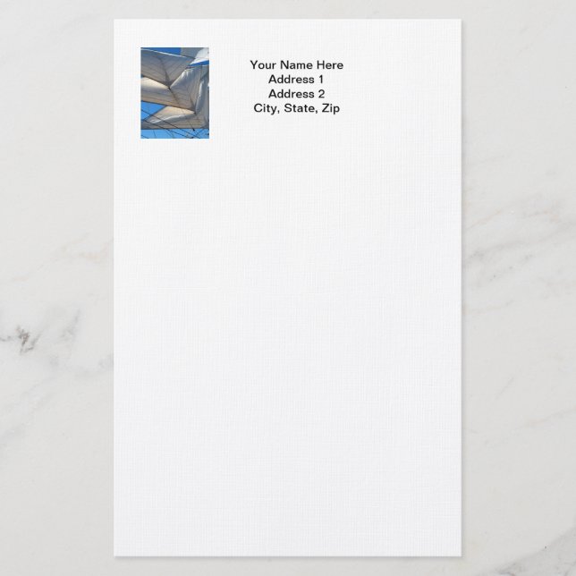 Sailing Ship Sails Stationery (Front)