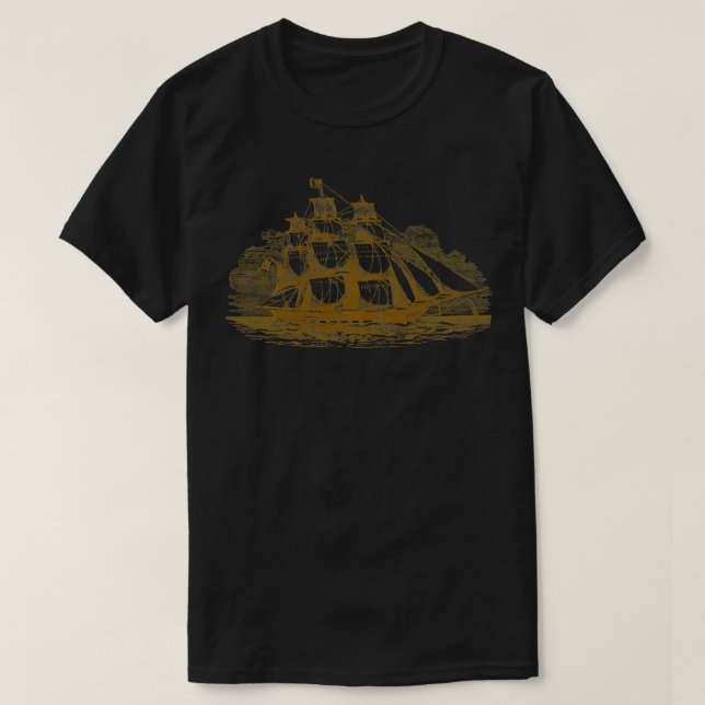 Sailing Ship, Sepia Version  T-Shirt (Design Front)