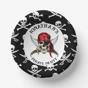sailing ship Skulls Paper Plate
