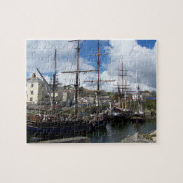 Sailing Ships Charlestown Harbour Cornwall Photo Jigsaw Puzzle