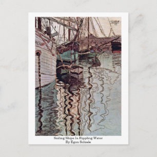 Sailing Ships In Rippling Water By Egon Schiele Postcard