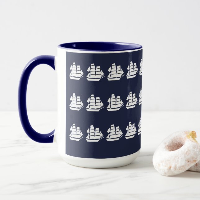 Sailing Ships Mug (With Donut)