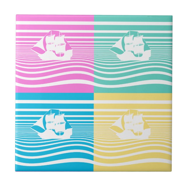 Sailing ships pattern tile (Front)
