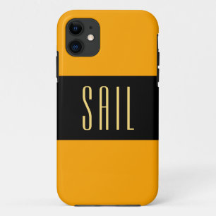SAILING Sporty Wide Bright Orange Black Stripes iPhone 11 Case