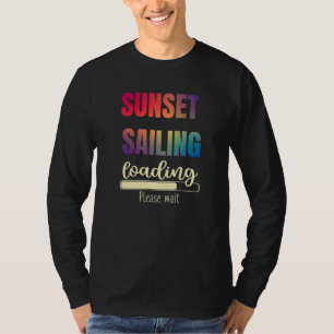 Sailing Sunset Graphic Vintage Sailboat Boating Fi T-Shirt