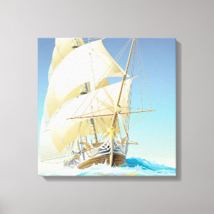 Sailing the Sea Square Canvas Print