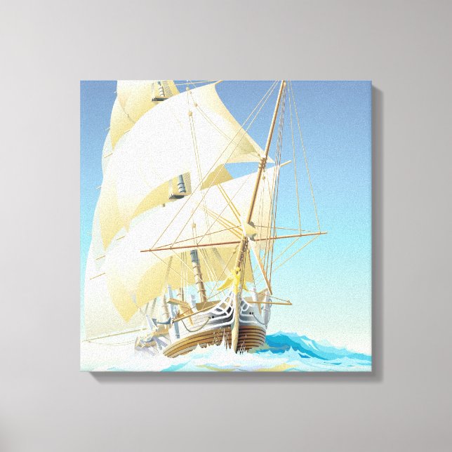 Sailing the Sea  Square Canvas Print (Front)
