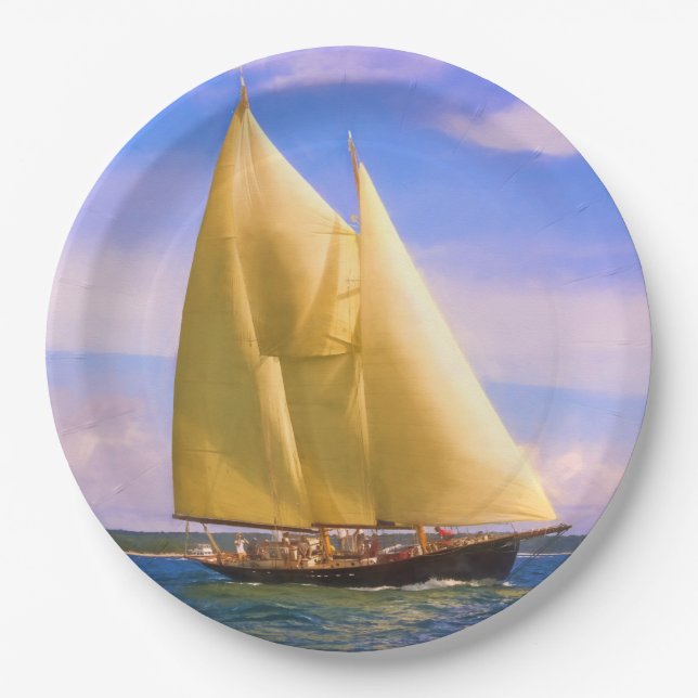Sailing The Sound Paper Plate (Front)