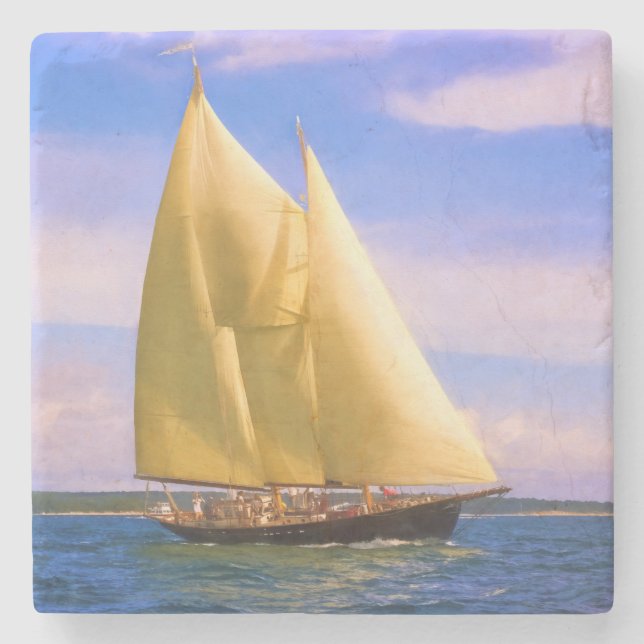 Sailing The Sound Stone Coaster (Front)