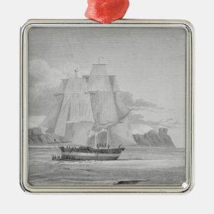 Sailing through young ice, September 1824, from 'J Metal Ornament