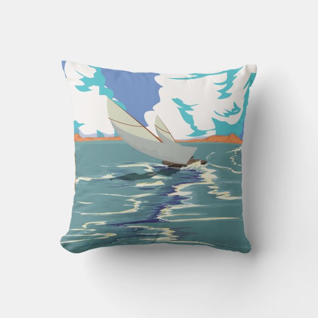Sailing Throw Pillow (Front)