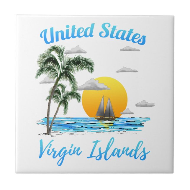 Sailing U.S. Virgin Islands Tile (Front)