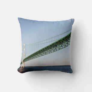 Sailing Under The Mackinac Bridge Throw Pillow