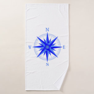 Sailing - Wind Rose Compass Nautical Shirt Bath Towel