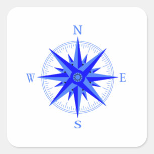 Sailing - Wind Rose Compass Nautical Shirt Square Sticker