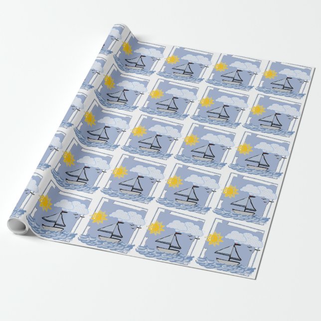 Sailing Wrapping Paper (Unrolled)