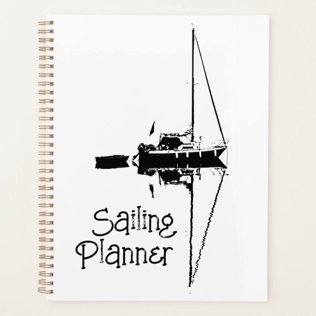 Sailing Yacht with its Reflection on a Calm Sea Planner (Front)