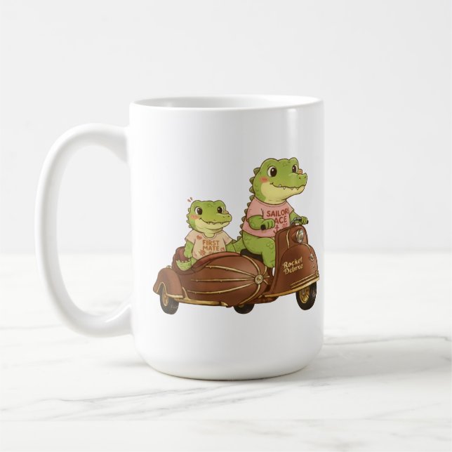 Sailor Ace and First Mate Gator Duo - Retro Advent Coffee Mug (Left)
