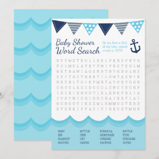 Sailor Baby Word Search Game Card