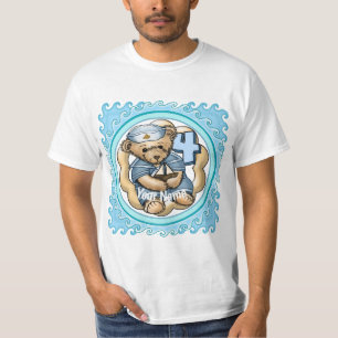 Sailor Bear 4 Yr Old Birthday t-shirts