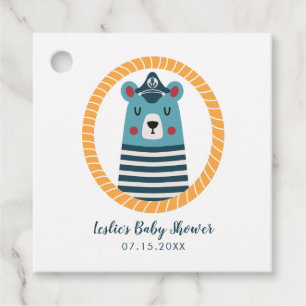 Sailor Bear Baby Shower Favour Tags