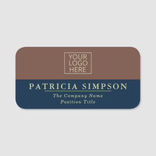 Sailor Blue & Chocolate Brown: Confident & Stylish Name Tag