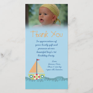 Sailor Boy Thank You for the Gift Photocard Card