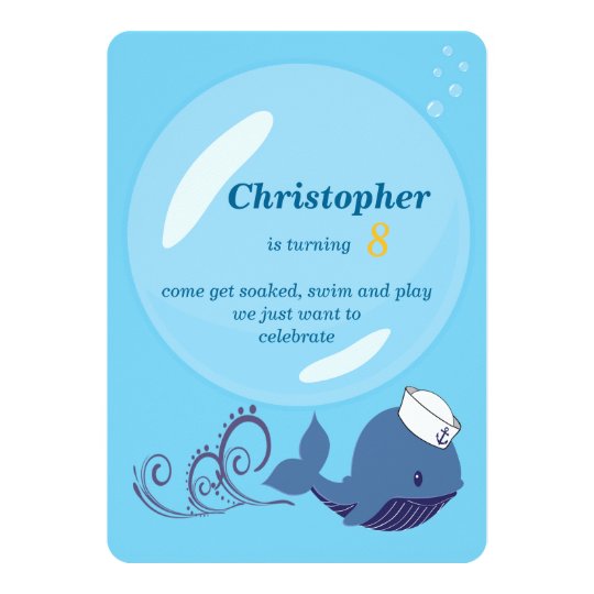 Sailor Boy Whale Birthday Card