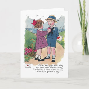 Sailor Boy's Vintage Valentine Holiday Card