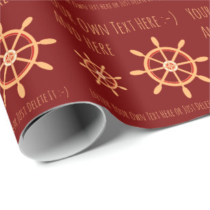 Sailor Captain Boots Owner Personal Gift Template Wrapping Paper