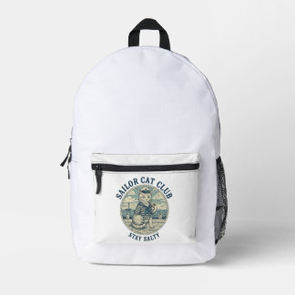 Sailor Cat Club Printed Backpack