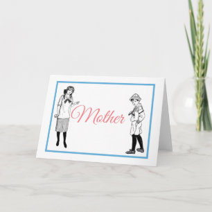 Sailor Girl and Sailor Boy Mother's Day Card