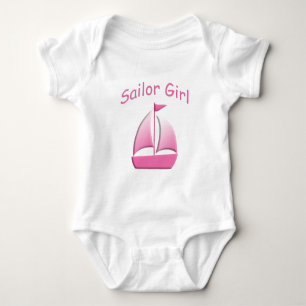 Sailor Girl Pink Sailboat Bodysuit