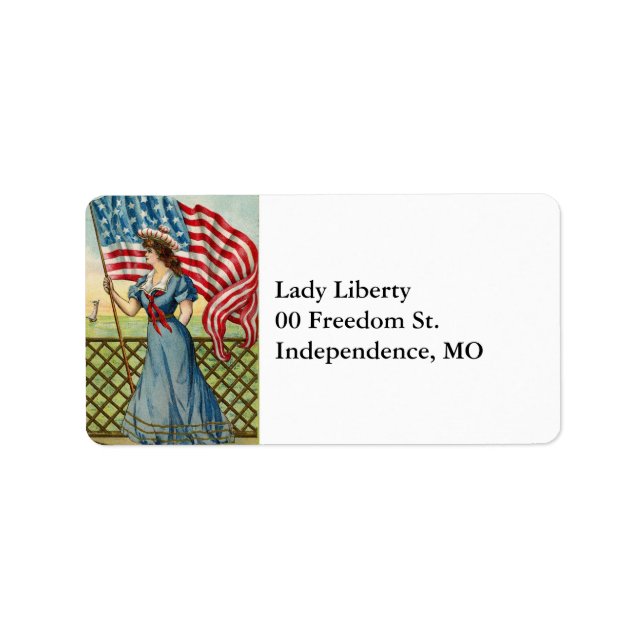 sailor girl - vintage nautical patriotic art label (Front)