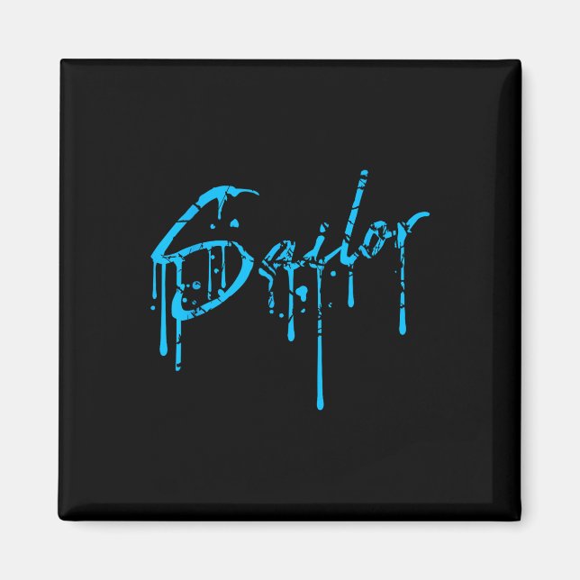 Sailor Graffiti Spray Drops Sailing Text Saying Cr Magnet (Front)