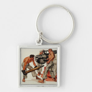 Sailor Hunks Loading the Big Gun Keychain