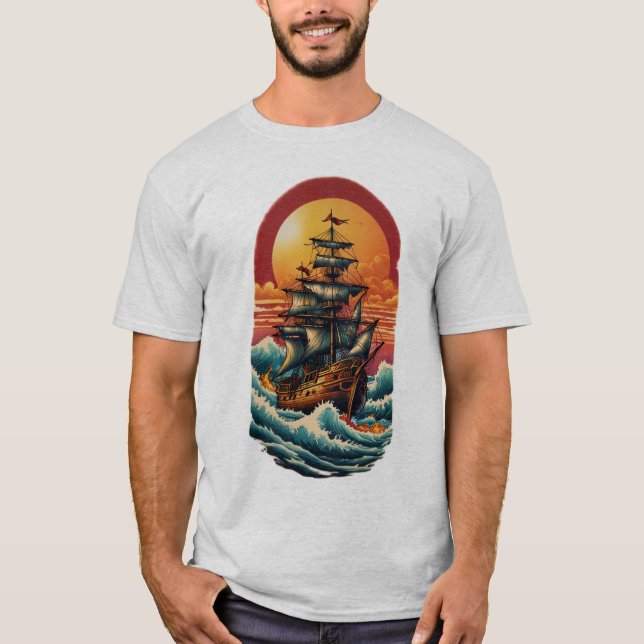 Sailor Jerry & Ed Hardy Inspired Tattoo Design T-Shirt (Front)