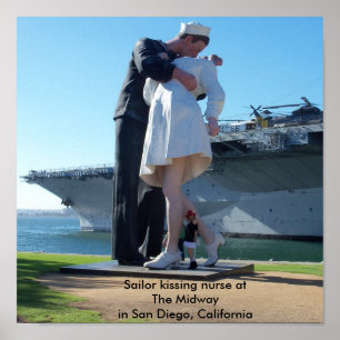 Sailor kissing nurse poster  Print