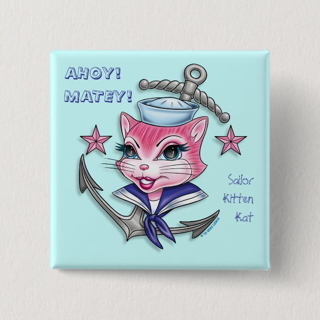Sailor Kitten Kat™ - Button (Front)