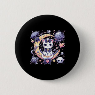 Sailor Meow Cute Moon Cat Space Magic Gothic Hallo 2 Inch Round Button
