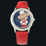Sailor Monkey Personalized Kid's Watch<br><div class="desc">This fun watch features a sweet vector illustration of a cute monkey wearing a sailor suit and can be personalized with your child's name or monogram.</div>