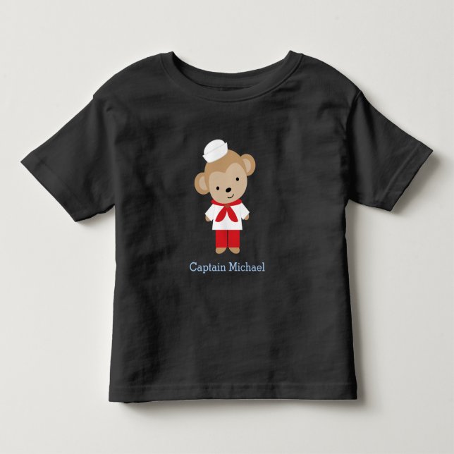 Sailor Monkey Personalized Toddler T-shirt (Front)