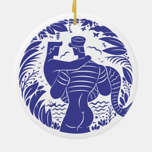 Sailor n merman ceramic ornament (Back)