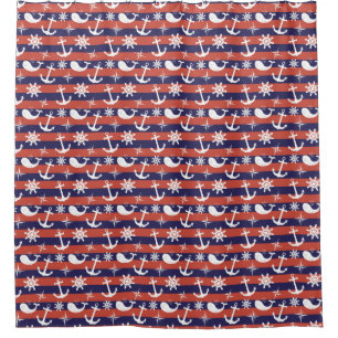 Sailor Nautical navy blue and red stripes pattern