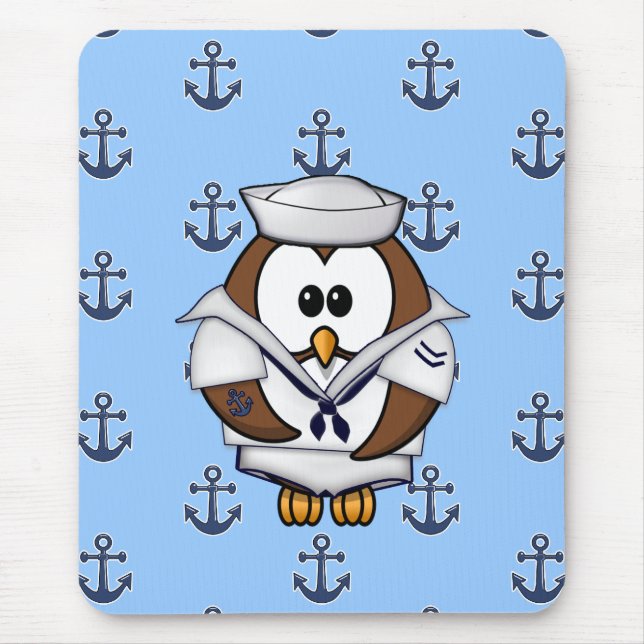 sailor owl mouse pad (Front)